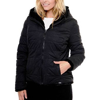 Women's Be Boundless Hooded Reversible Faux-Fur Jacket