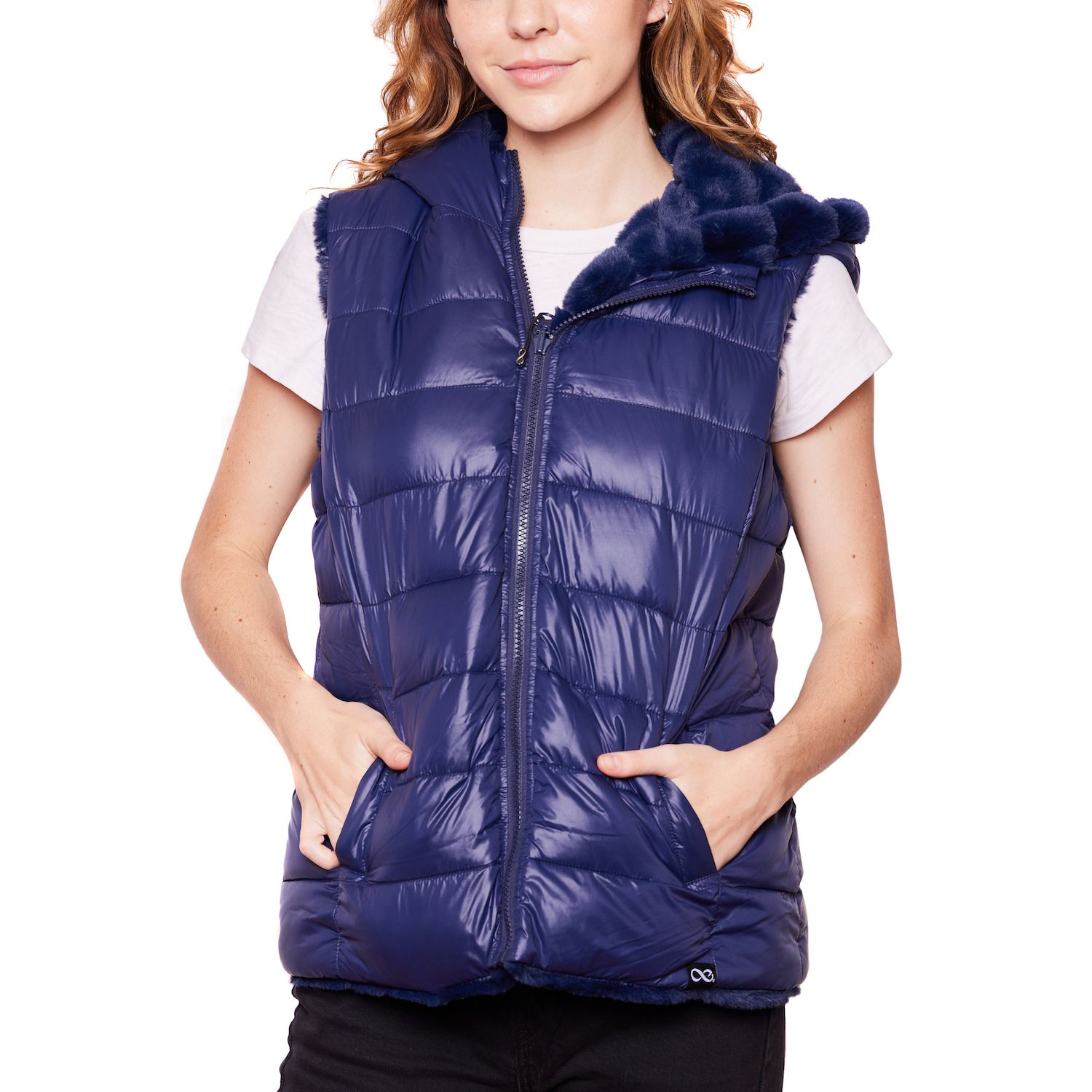 womens winter vest with fur hood