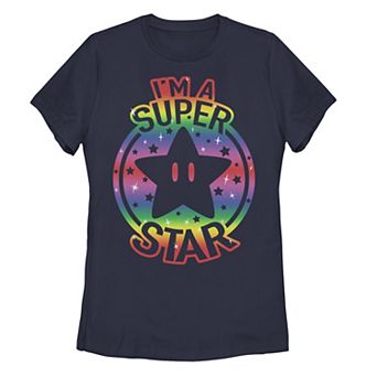 Juniors' Super Mario I'm A Super Star Gradient Stamp Tee