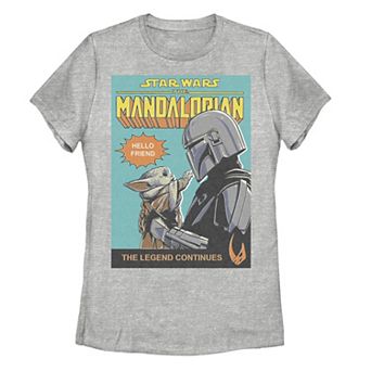 Juniors' Star Wars The Mandalorian Comic Book Cover Poster Tee