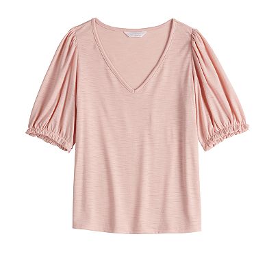 Women's LC Lauren Conrad V-Neck Puff Sleeve Top