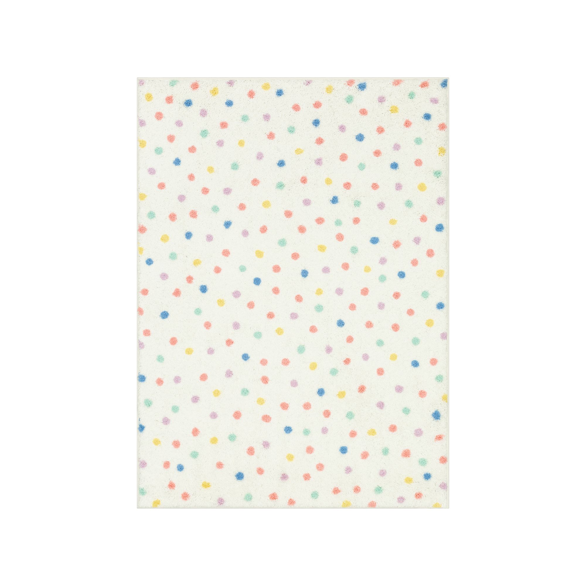 The Big One Kids™ Shag Dot Washable Throw or Area Rug, Ivory