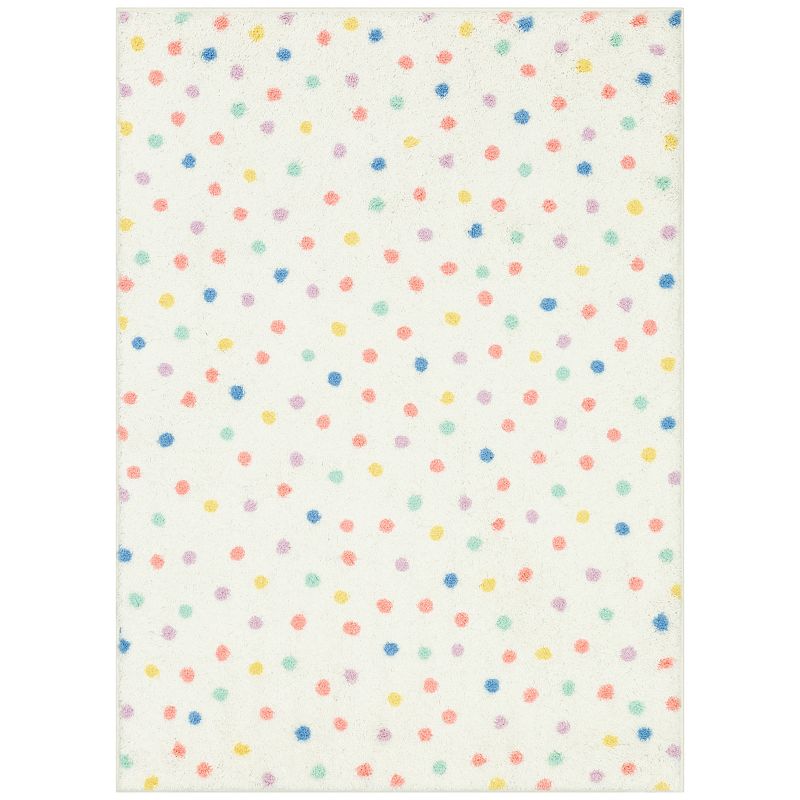 The Big One Kids™ Shag Dot Washable Throw or Area Rug, Ivory