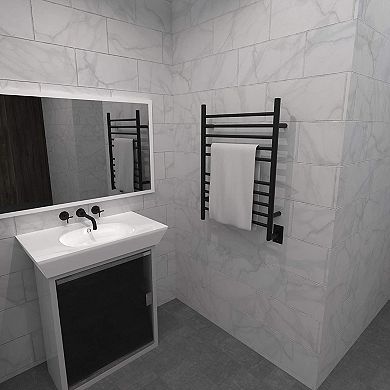 Amba RWH-SMB Radiant Straight 10 Bar Plug In Bathroom Towel Warmer, Matte Black