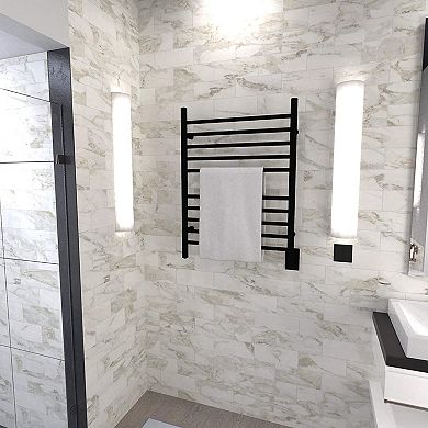 Amba RWH-SMB Radiant Straight 10 Bar Plug In Bathroom Towel Warmer, Matte Black