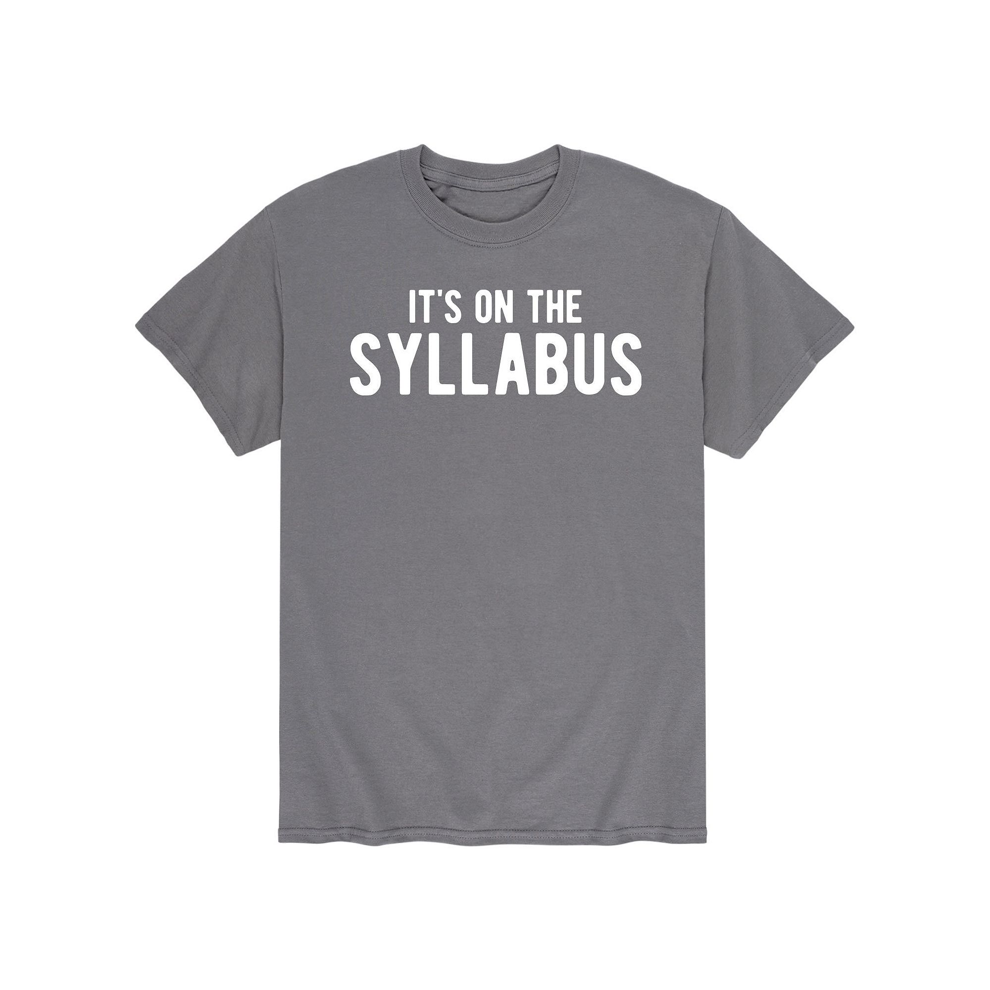 Mens Its On The Syllabus Tee, Size: Small, Gray