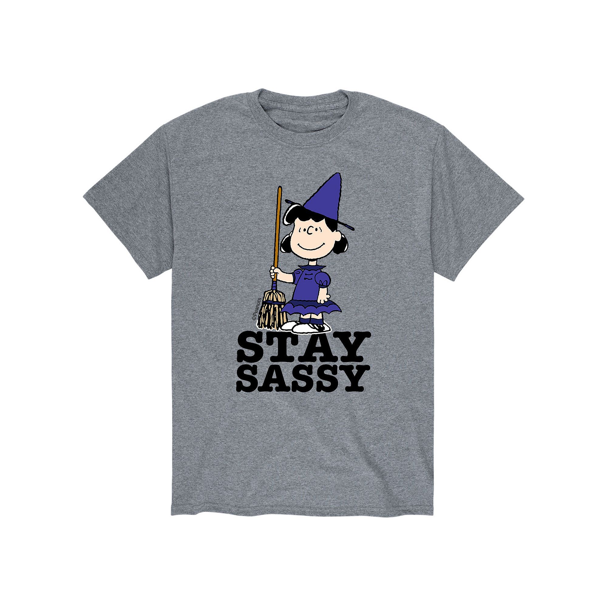 Mens Peanuts Lucy Stay Sassy Tee, Size: Small, Gray