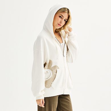 Juniors' SO® Oversized Zip-Up Hoodie