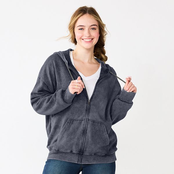 Juniors' SO® Oversized Zip-Up Hoodie