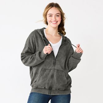 Juniors' SO® Oversized Zip-Up Hoodie