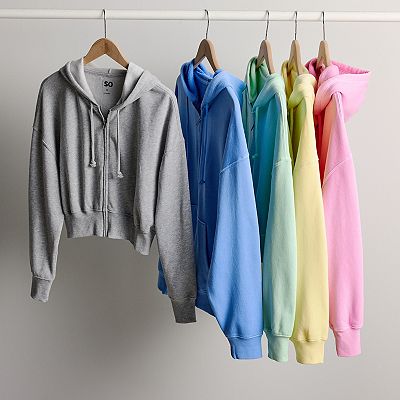 Juniors' SO® Oversized Zip-Up Hoodie
