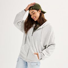 White hooded discount zip up sweatshirt