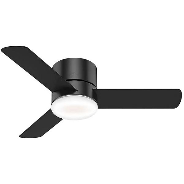 Hunter Minimus 44 Indoor Low Profile Ceiling Fan W Led Light And Remote Black - Add Led Light To Ceiling Fan