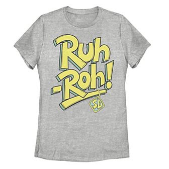 Juniors' Scooby-Doo Ruh-Roh Big Text Tee