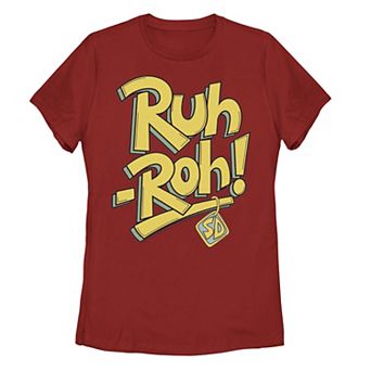 Juniors' Scooby-Doo Ruh-Roh Big Text Tee