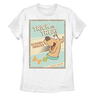 Juniors' Scooby-Doo Trick Or Treat Scooby Snacks Spooky Snacks Poster Tee