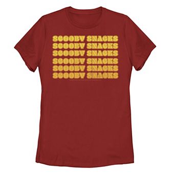 Juniors' Scooby-Doo Scooby Snacks Text Stack Tee