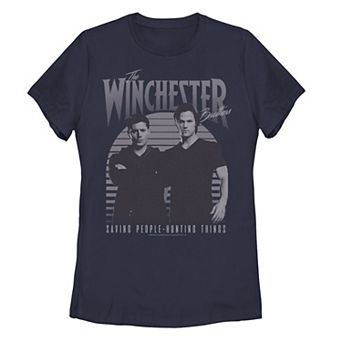 Juniors' Supernatural The Winchester Brothers Retro Portrait Tee