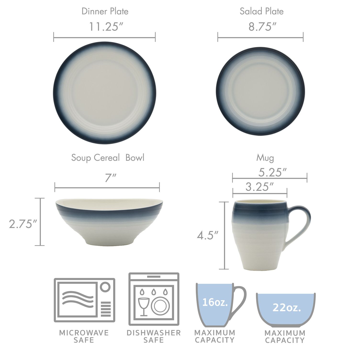 Mikasa Swirl Ombre 4-pc. Dinnerware Set - Thumbnail 5