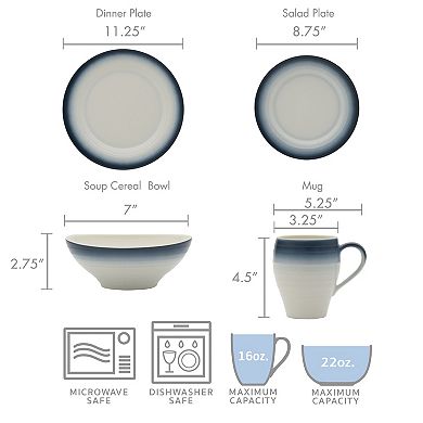Mikasa Swirl Ombre 4-pc. Dinnerware Set