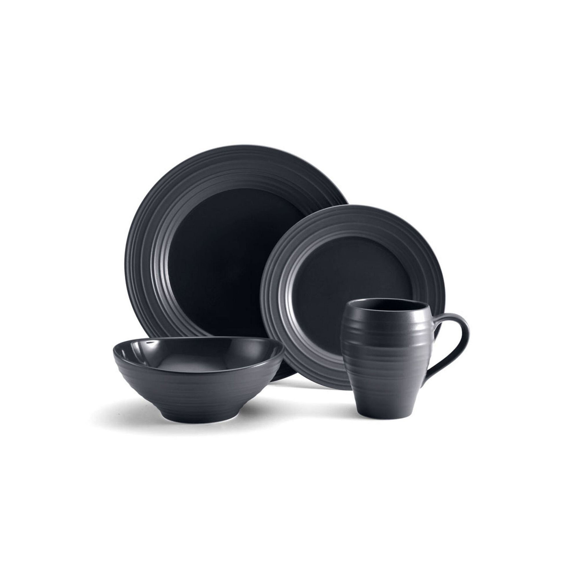 Mikasa Swirl Ombre 4-pc. Dinnerware Set, Grey