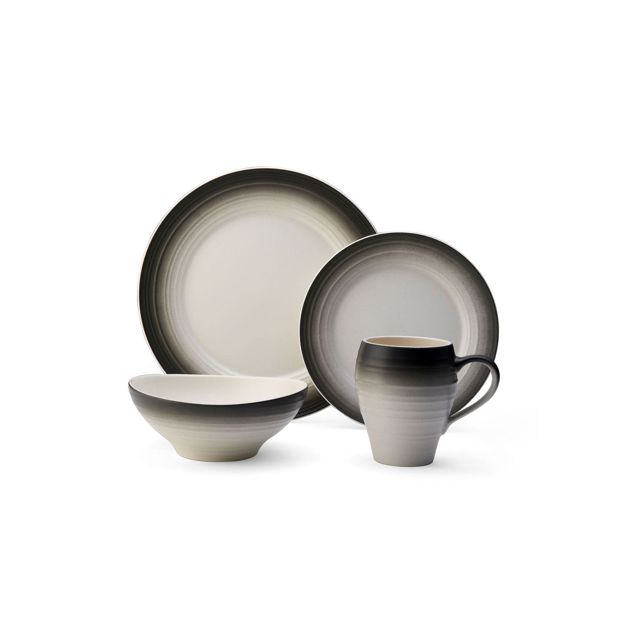 Mikasa Swirl Ombre 4-pc. Dinnerware Set, Grey Ombre