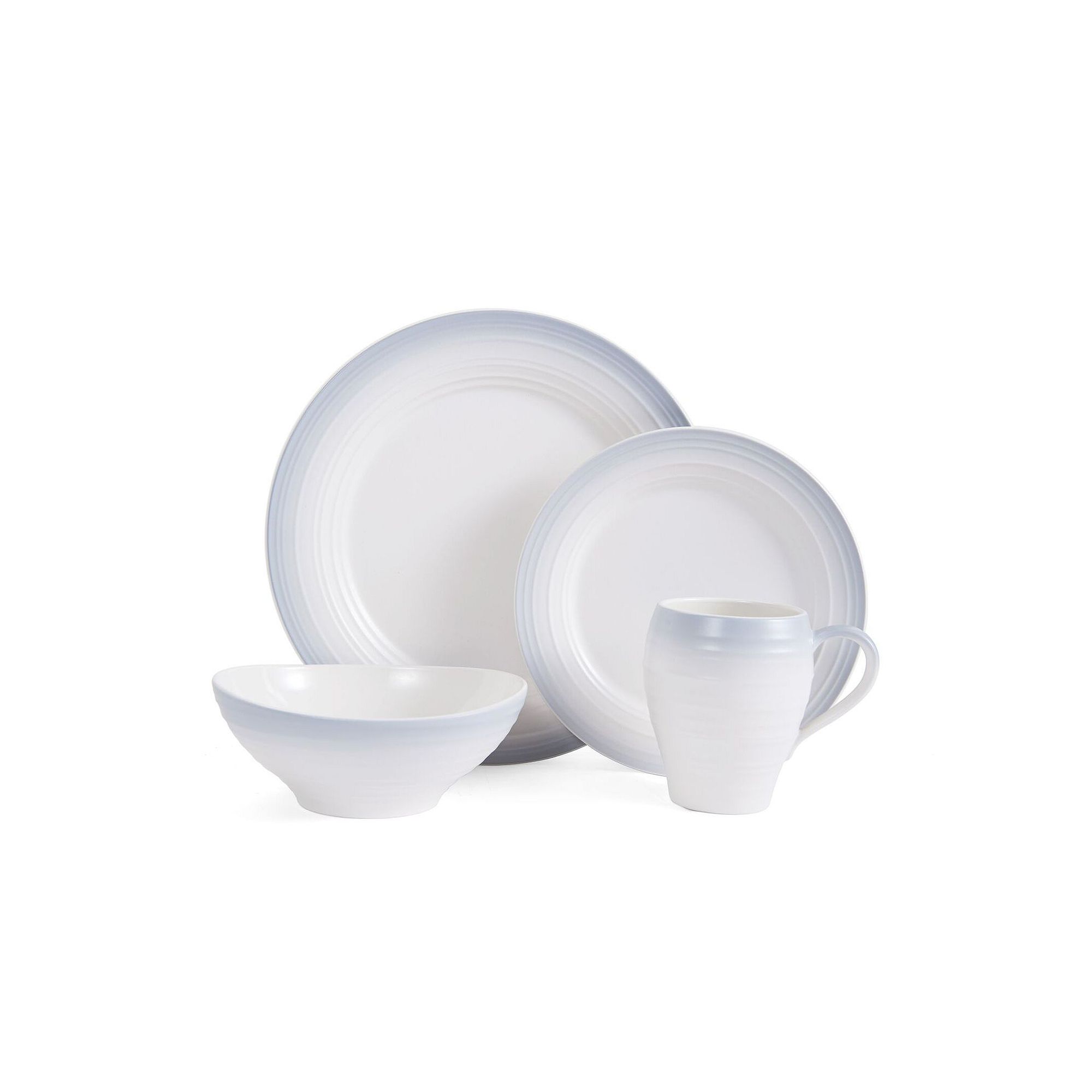 Mikasa Swirl Ombre 4-pc. Dinnerware Set, Gray Ombre
