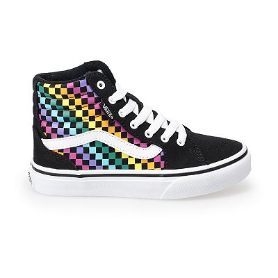 Vans Filmore Hi Rainbow Check Kids High Top Shoes