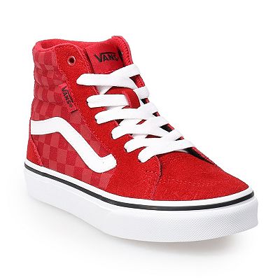 Red high top vans kids on sale