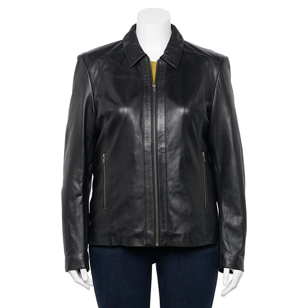 Kohls plus size outlet leather jacket