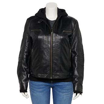 Plus Size Whet Blu April Hoodie & Leather Jacket
