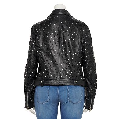 Plus Size Whet Blu Claudia Studded Leather Jacket