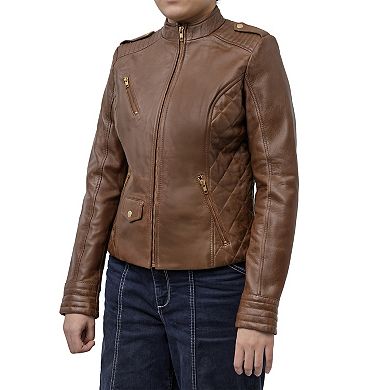 Plus Size Whet Blu Madelin Quilted Moto Jacket
