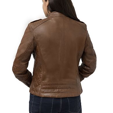 Plus Size Whet Blu Madelin Quilted Moto Jacket