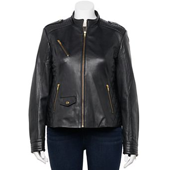 Plus Size Whet Blu Madelin Quilted Moto Jacket