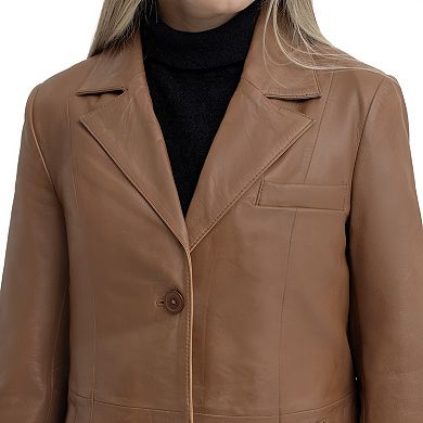 Plus Size Whet Blu Dahlia Leather Blazer