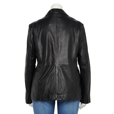 Plus Size Whet Blu Dahlia Leather Blazer