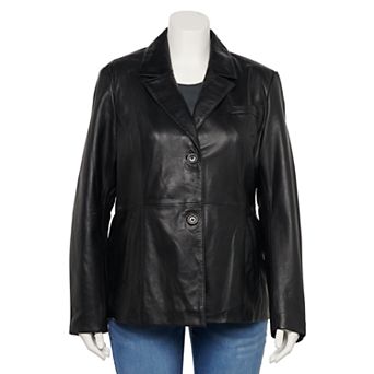 Plus Size Whet Blu Dahlia Leather Blazer