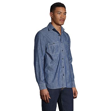 Men's Lands' End Tailored-Fit Chambray Work Shirt