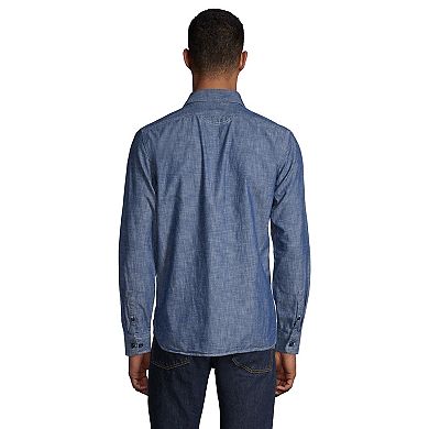 Men's Lands' End Tailored-Fit Chambray Work Shirt