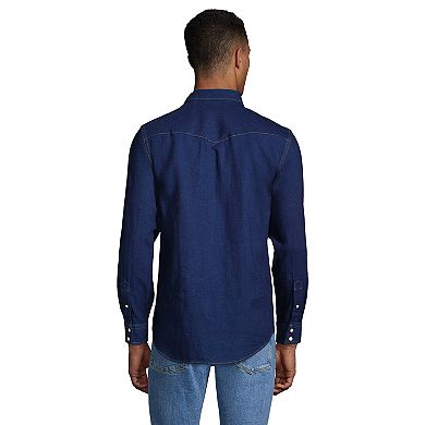 Men's Lands' End Tailored-Fit Chambray Work Shirt