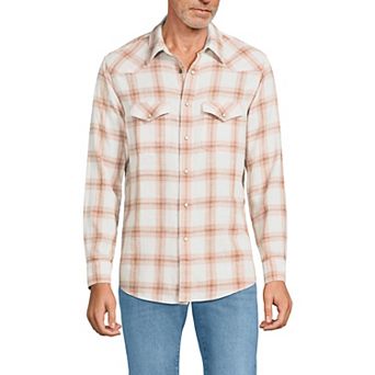 Men's Lands' End Plaid Western-Style Shirt