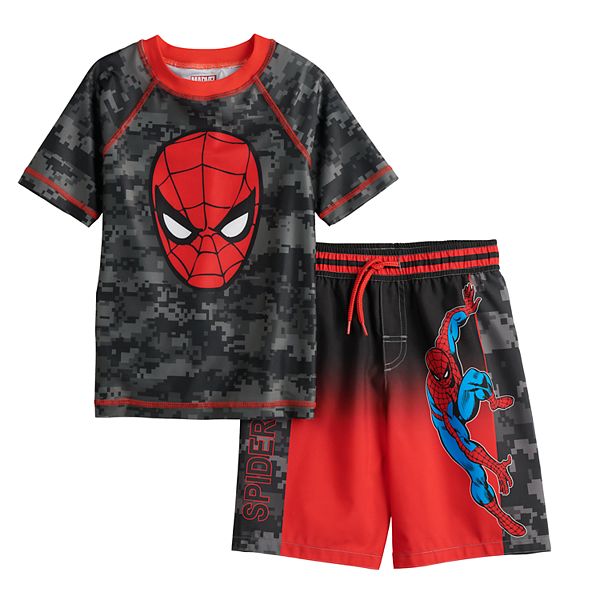 Boys 4-20 Spider-Man Rash Guard & Swim Trunks Set