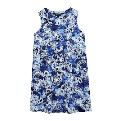 Women's AB Studio Ruffle-Trim Sleeveless Swing Dress