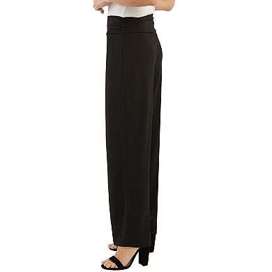 Women's AB Studio Pull-On Ruched Wide-Leg Pants