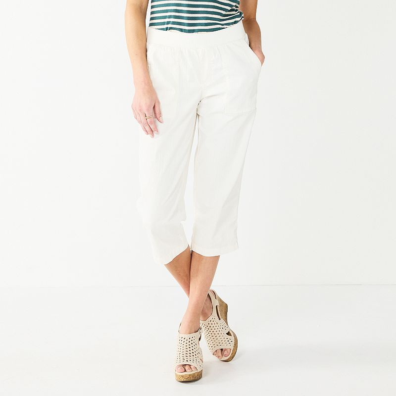 Womens Sonoma Goods For Life Comfort Waist Pull-On Capri Pants, Size: XL, 