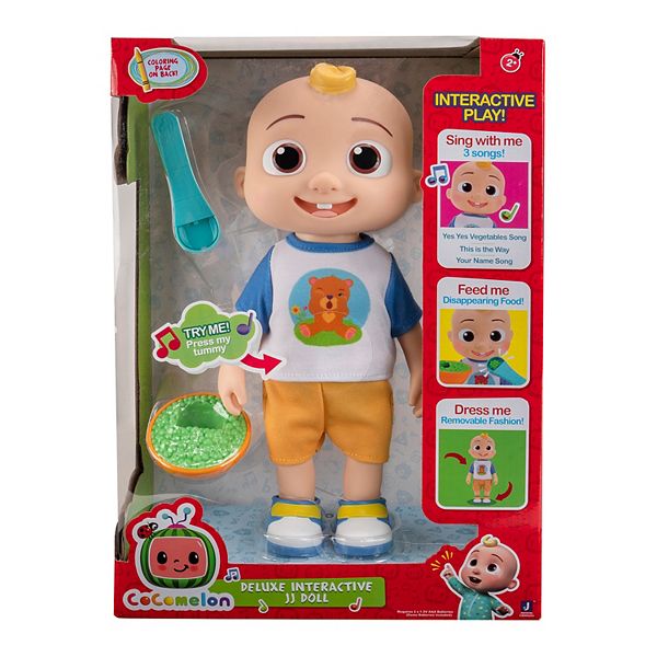 cocomelon official deluxe interactive jj doll with sounds stores