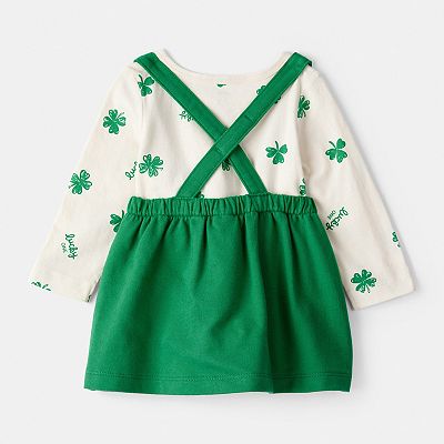Baby Girls Carter's 3-Piece Shamrock Long-Sleeve Top & Skirt Dress Set