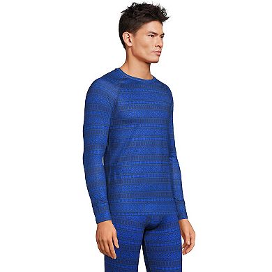 Men's Lands' End Stretch Thermaskin Long Underwear Crewneck Base Layer Top