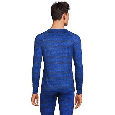 Men's Lands' End Stretch Thermaskin Long Underwear Crewneck Base Layer Top